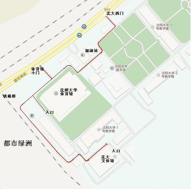 沈阳大学场馆中心行车路线图